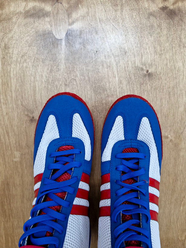 کفش کشتی وارداتی Adidas کامبت ویتنامی آبی قرمز