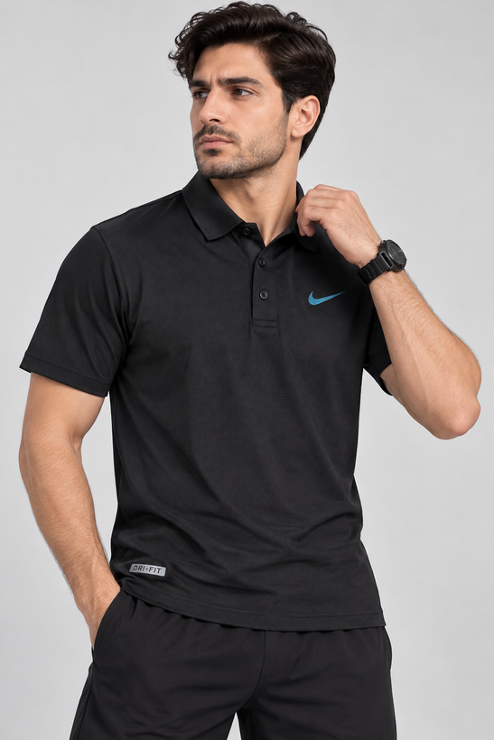 تیشرت مردانه تنفسی یقه دار وارداتی Nike