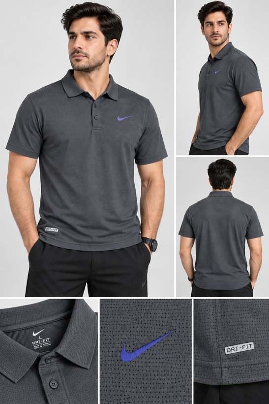 تیشرت مردانه تنفسی یقه دار وارداتی Nike