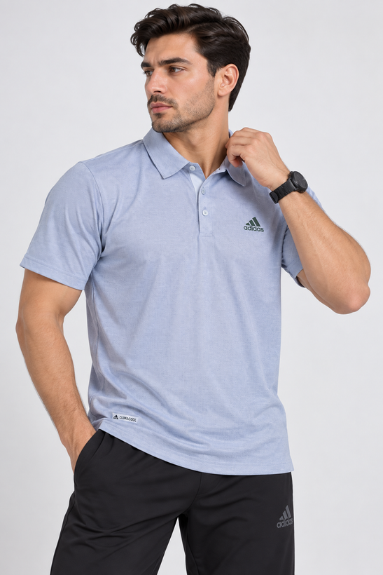 تیشرت مردانه تنفسی یقه دار Adidas وارداتی