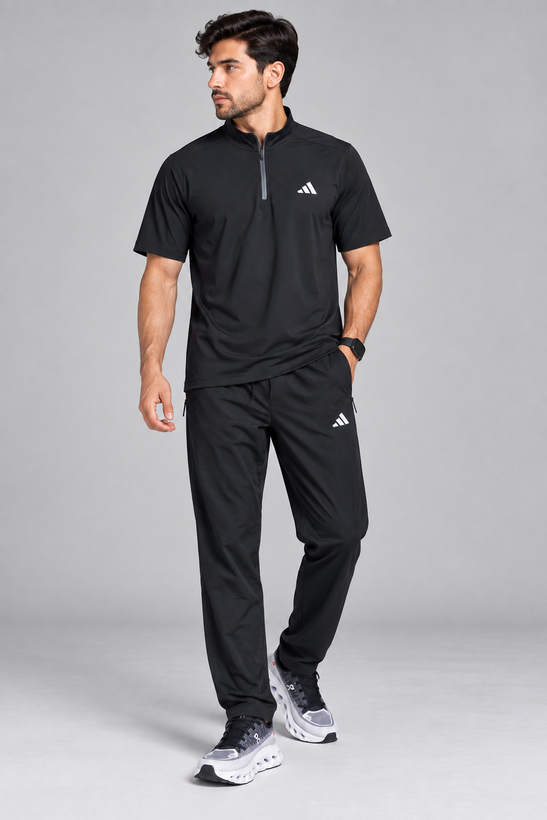 ست مردانه تیشرت نیم زیپ و شلوار ADIDAS وارداتی