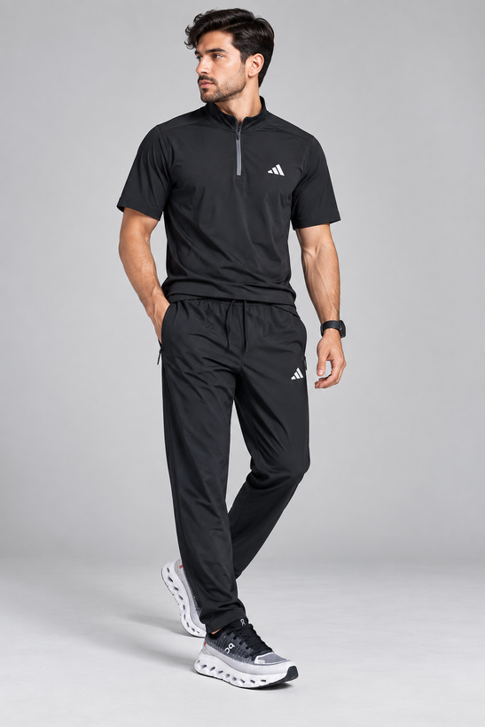 ست مردانه تیشرت نیم زیپ و شلوار ADIDAS وارداتی